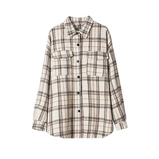 Toppies 2020 Vintage Plaid Shirts Women oversized shirts Female Blouse Tops plus size clothing Long Sleeve Button